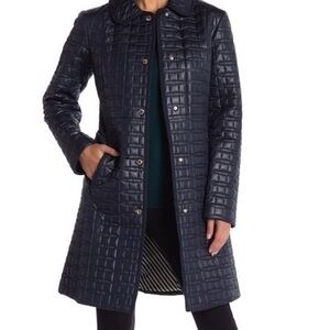 Kate spade black quilted coat parka